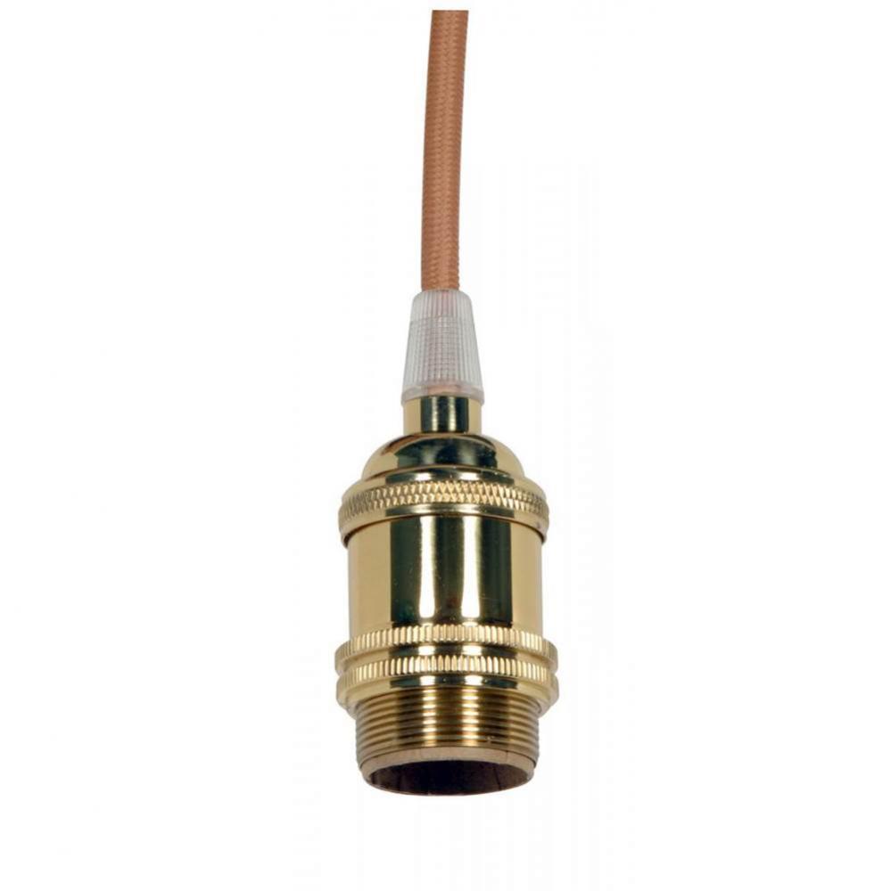 Polished Brass 4 Pc Solid Brass Keyless Socket