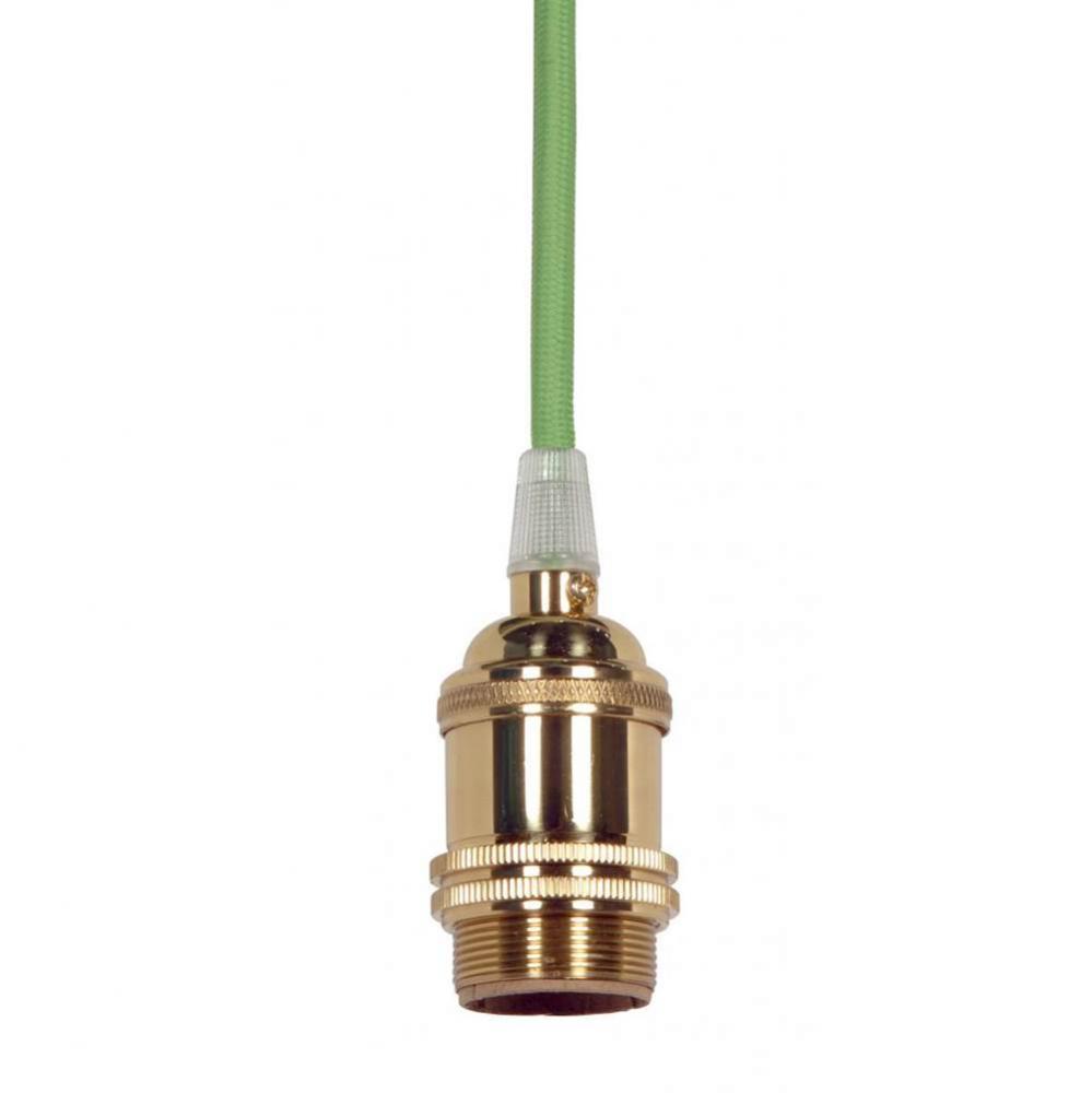 Polished Brass 4 Pc Solid Brass Keyless Socket