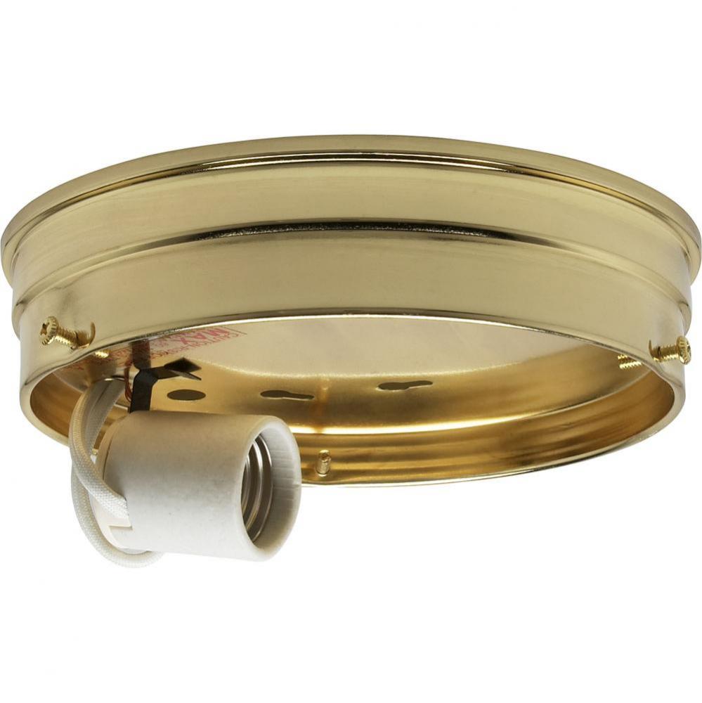 6'' Wired 1 Light Pan Brass Fin