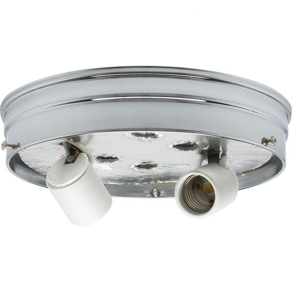 8'' Wired 2 Light Pan Chr Fin