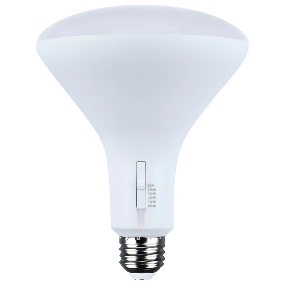 11 Watt BR40 LED - 27K/30K/35K/40K/50K CCT Selectable - Dim to Warm - White Finish - 120 Volt