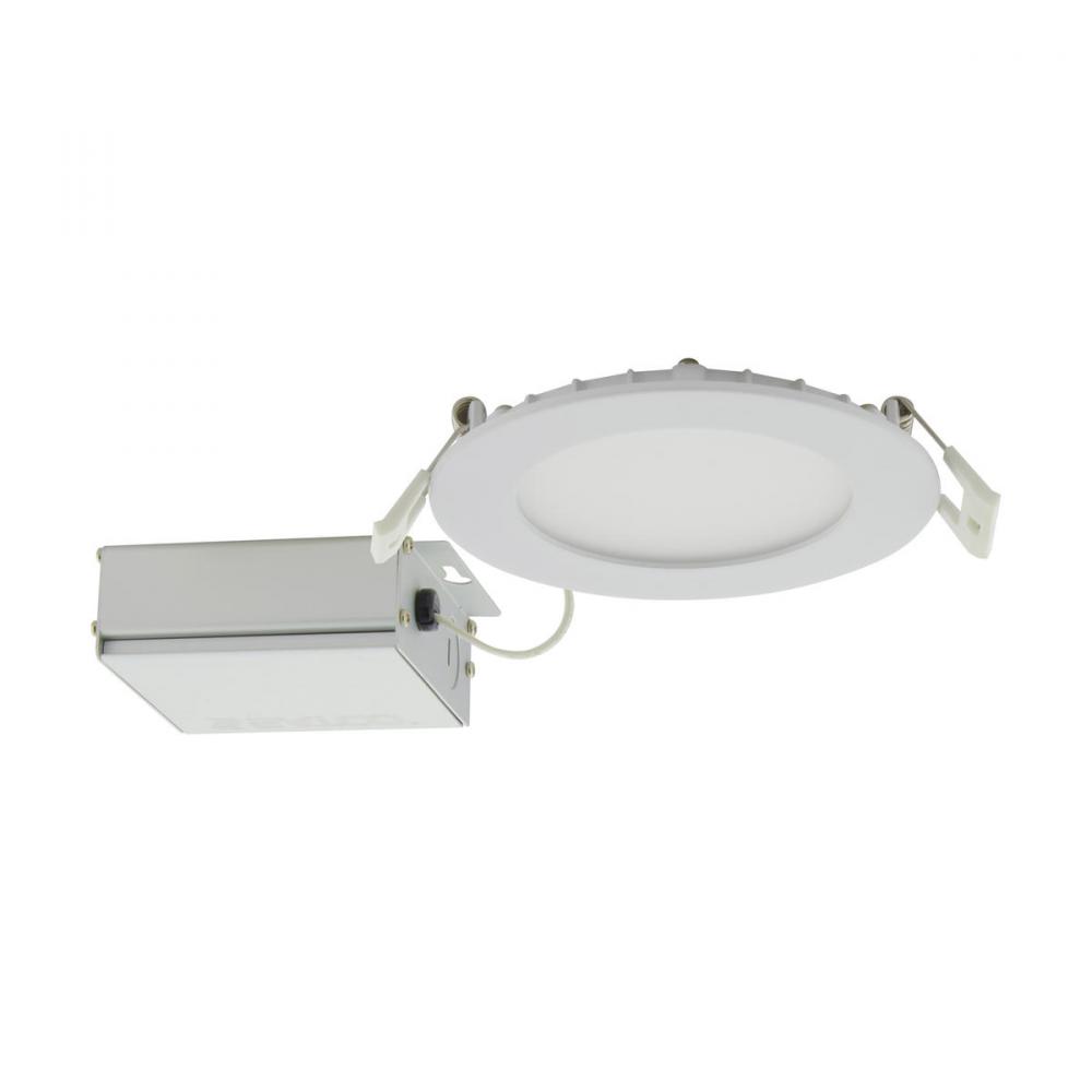 10 W LED Direct Wire Downlight, Edge-lit, 4'', CCT Selectable, 120 V, Dimmable, Round, R