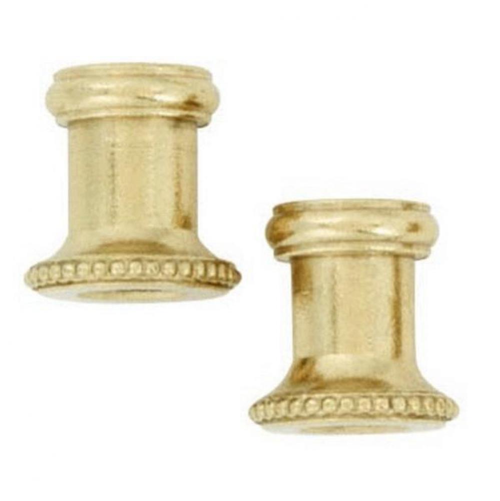2 Brass Threaded Knurled Necks