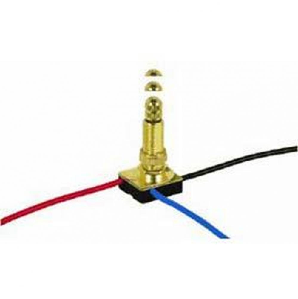 Brass Finish 3 Way Rotary Switch 5/8'' Sh