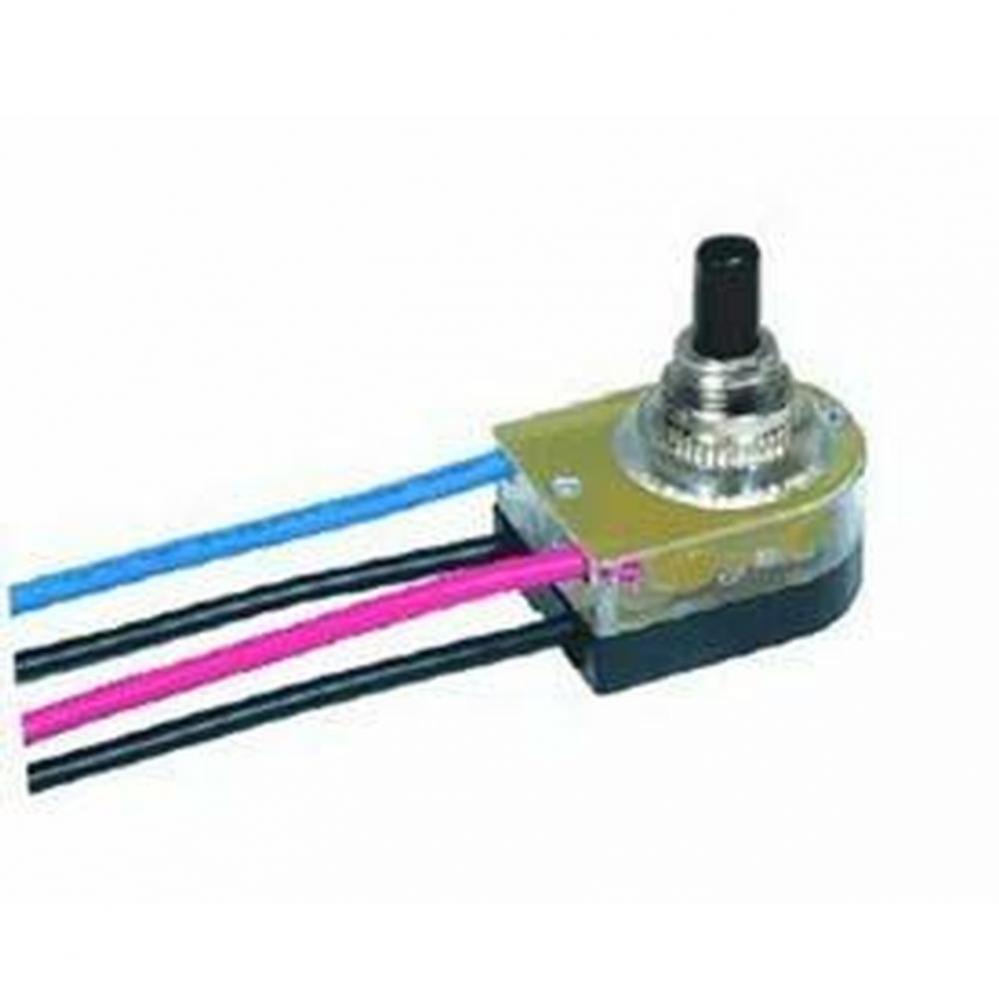 Nickel Finish Push Switch Lighted On/Off