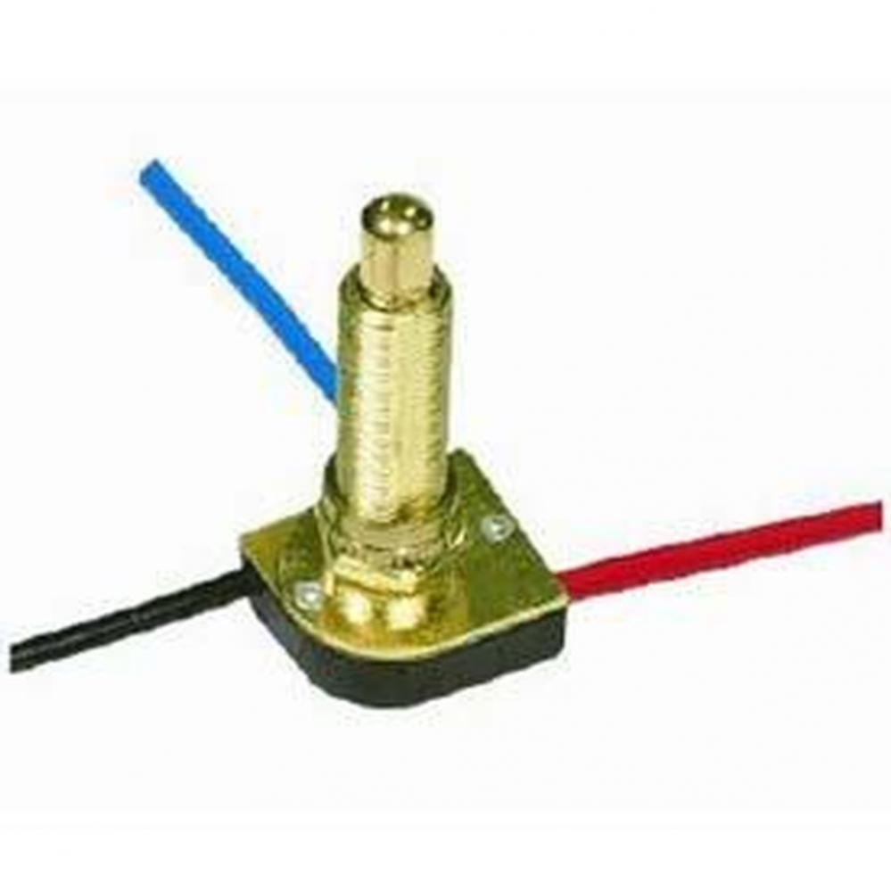 Brass Finish 3 Way Push Switch 1-1/8''