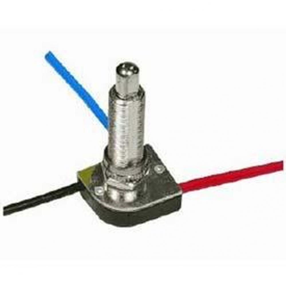 Nickel Finish 3 Way Push Switch 1-1/8