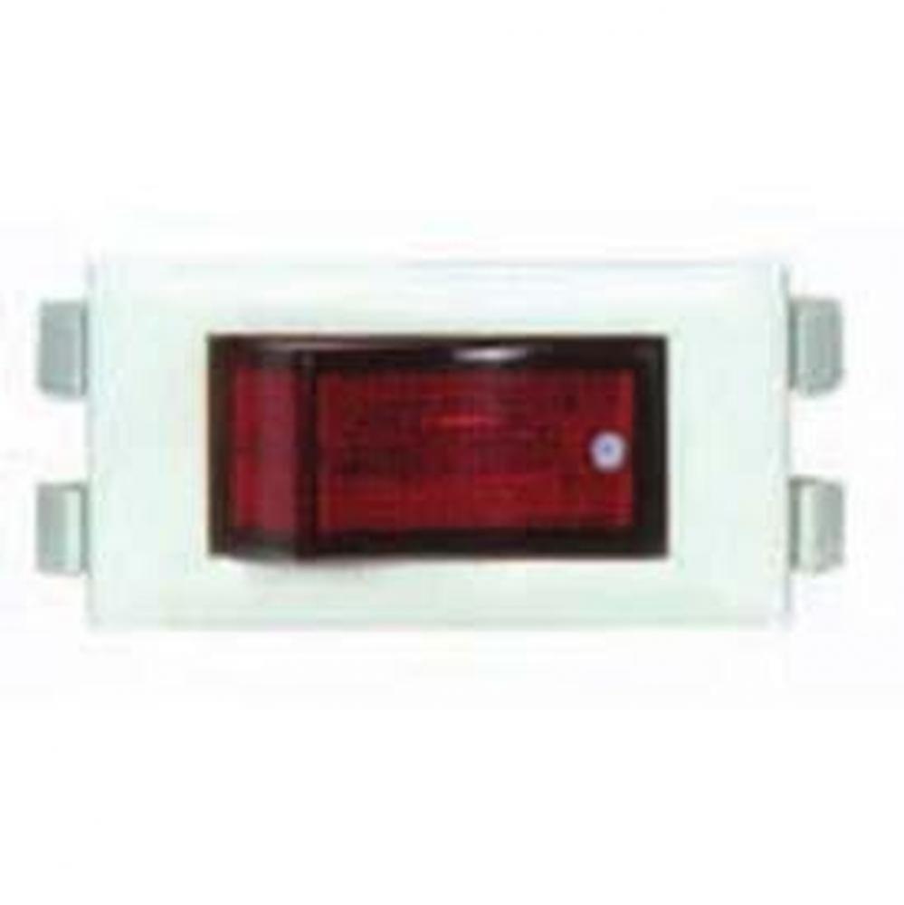 White Rocker Switch with blk Dot And