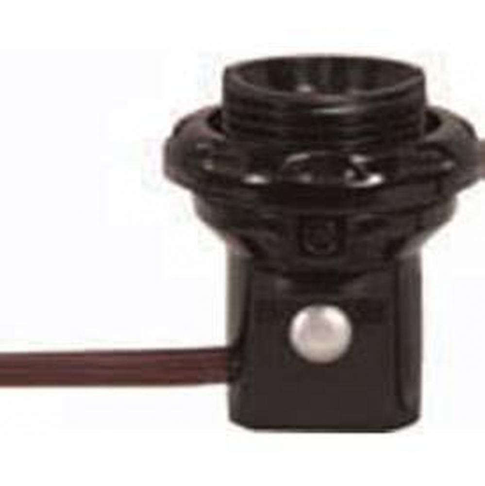 1 Candelabra Threaded Phenolic Socket with Brown Ring