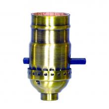 Satco 80-2251 - Reg Antique Brass Solid Brass On/Off Push Socket