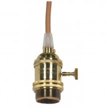 Satco 80-2427 - Polished Brass 4 Pc Solid Brass On/Off T/k Socket