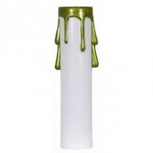 Satco 90-352 - 3'' White/Gold Drip Candelabra Candle