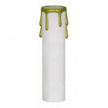 Satco 90-369 - 3'' White/Gold Drip Standard Candle
