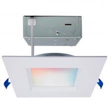 Satco S11567 - 12 Watt; LED Direct Wire; Low Profile Regress Baffle Downlight; 6 Inch Square; Starfish IOT; Tunab