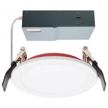Satco S11864 - 10 Watt LED; Fire Rated 4 Inch Direct Wire Downlight; Round Shape; White Finish; CCT Selectable; 1