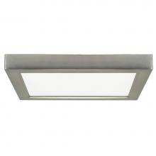 Satco S21524 - 18.5 watt; 9'' Flush Mount LED Fixture; 3000K; Square Shape; Brushed Nickel Finish;
