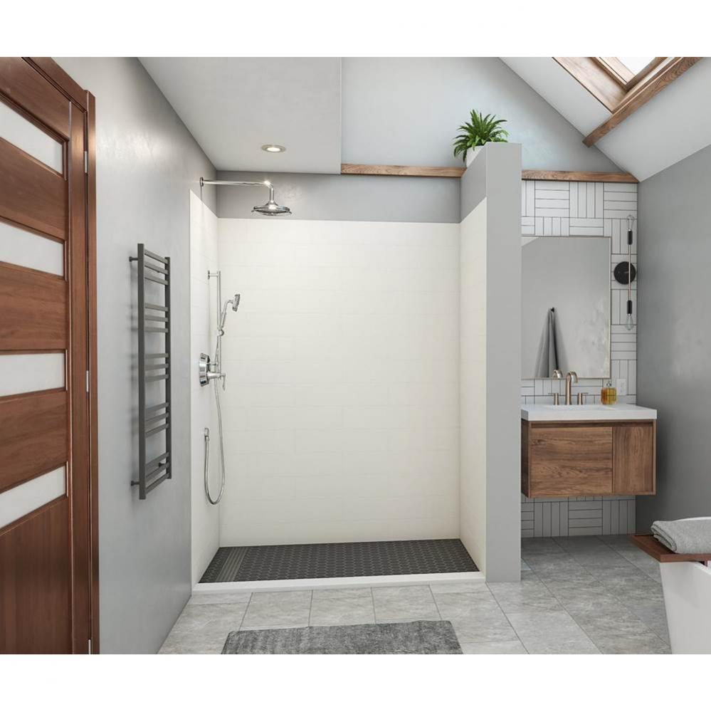 MSMK84-3062 30 x 62 x 84 Swanstone® Modern Subway Tile Glue up Shower Wall Kit in White
