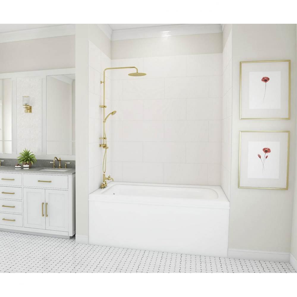 TSMK72-3462 34 x 62 x 72 Swanstone® Traditional Subway Tile Glue up Tub Wall Kit in White