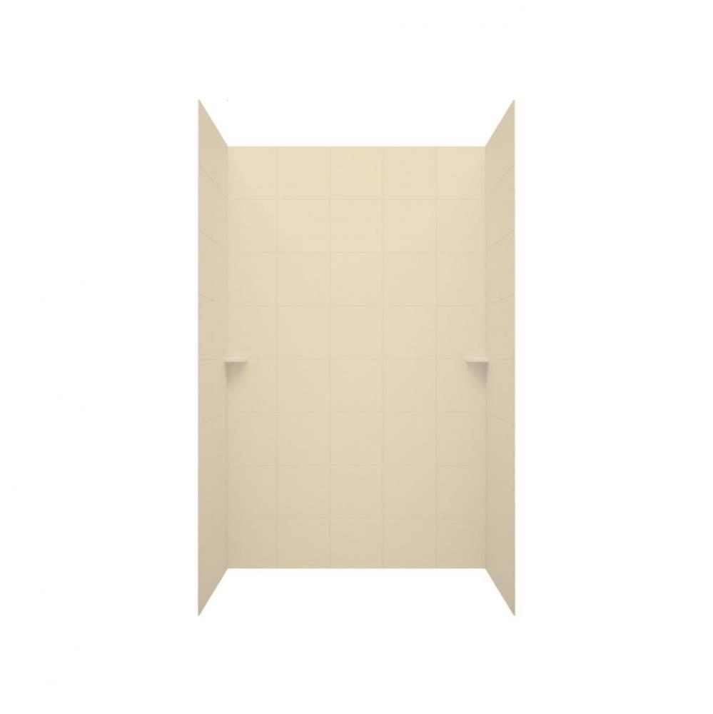 SQMK96-3662 36 x 62 x 96 Swanstone® Square Tile Glue up Shower Wall Kit in Bone