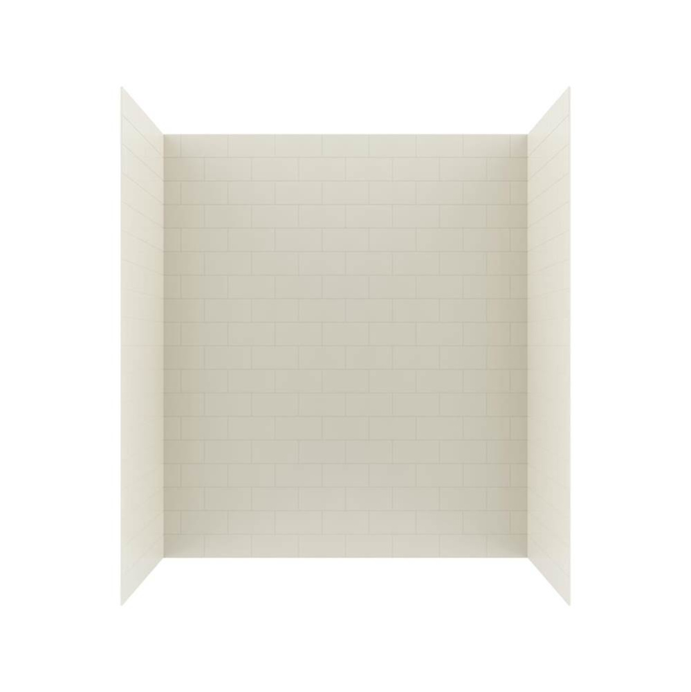 MTMK72-3062 30 x 62 x 72 Swanstone® Metro Subway Tile Glue up Tub Wall Kit in Bone
