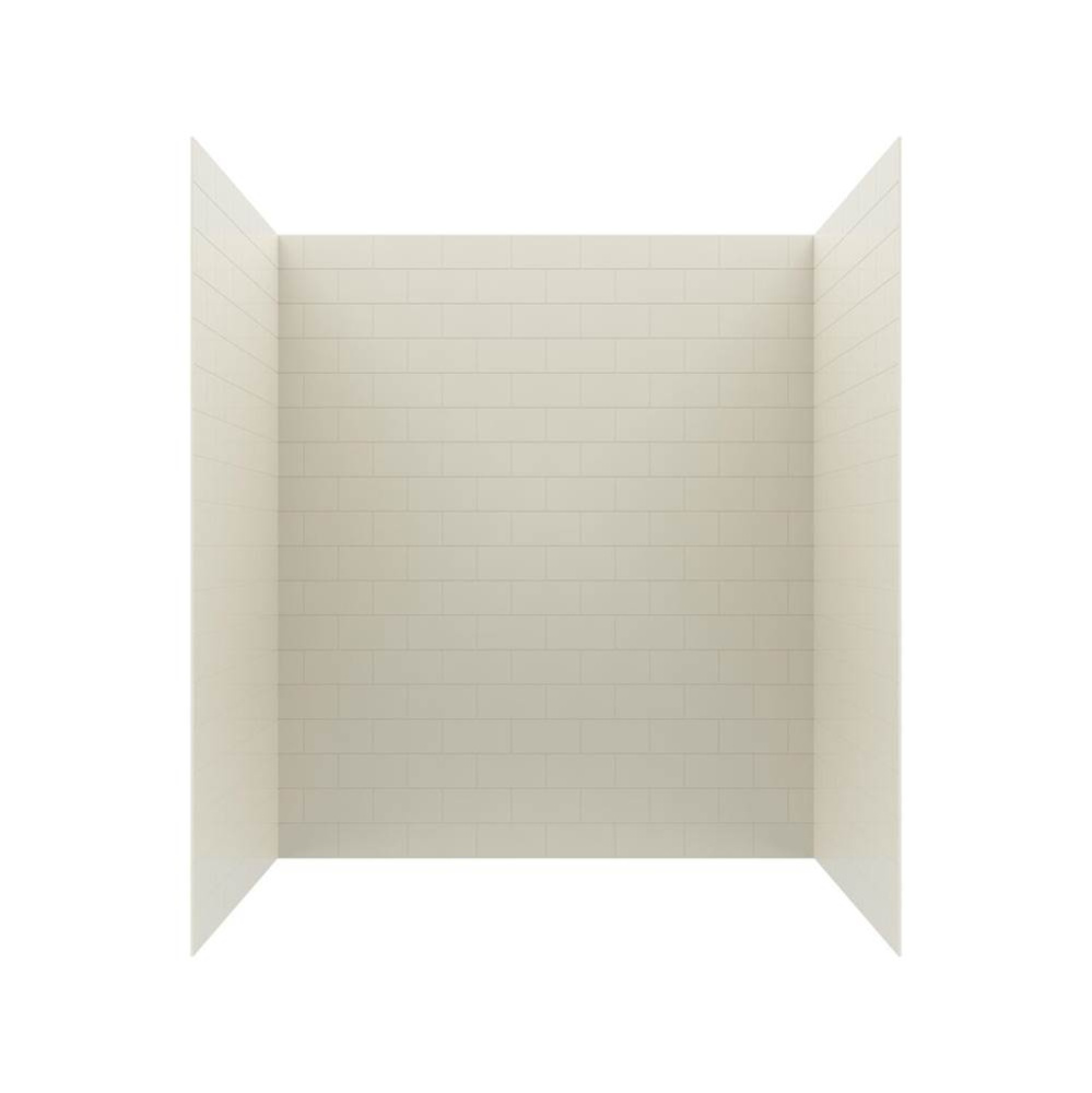 MTMK72-3662 36 x 62 x 72 Swanstone® Metro Subway Tile Glue up Tub Wall Kit in Bone