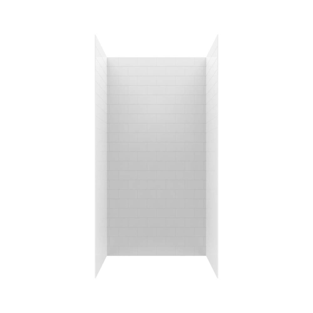 MTMK84-3442 34 x 42 x 84 Swanstone® Metro Subway Tile Glue up Shower Wall Kit in White