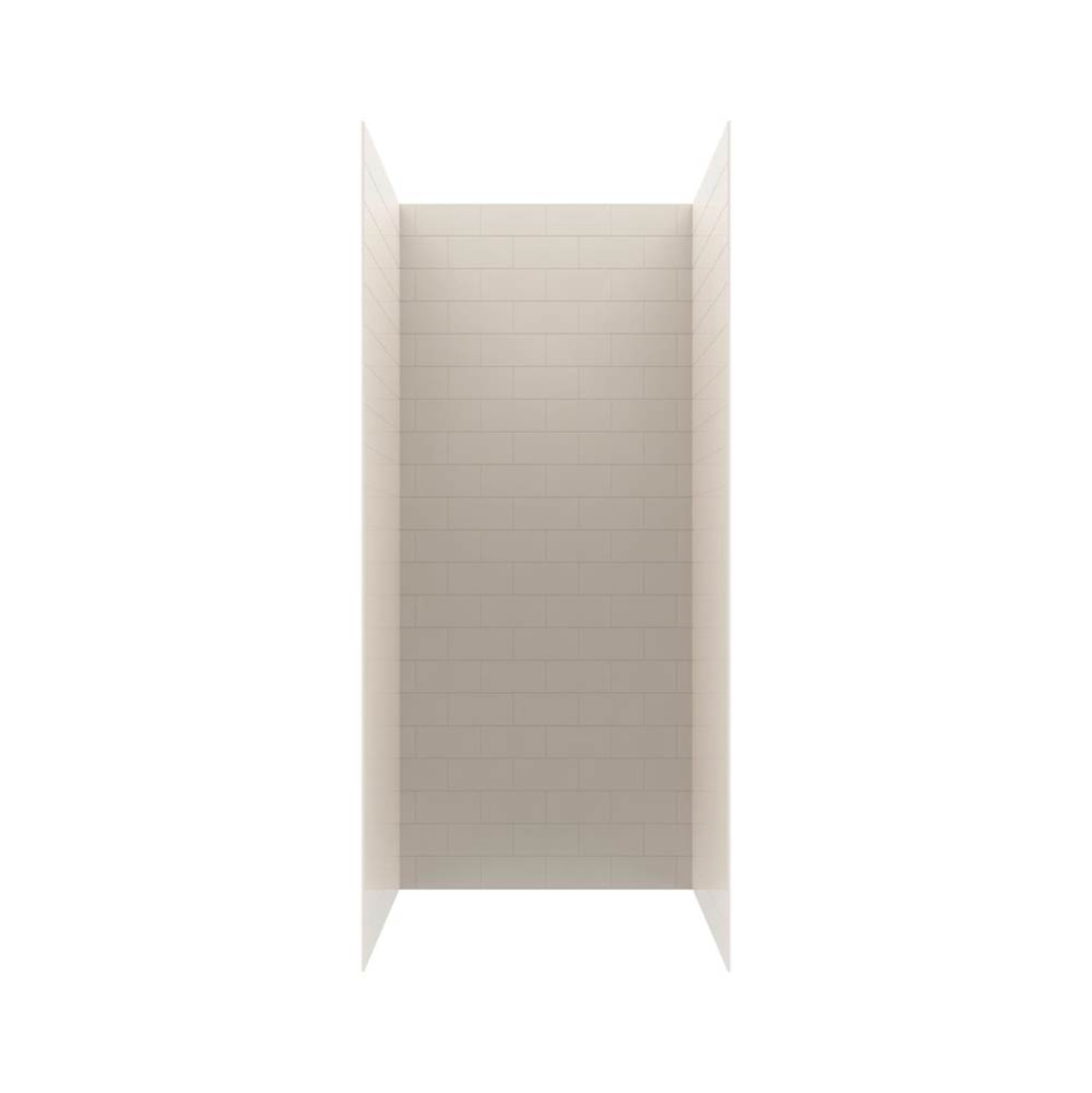 MTMK84-3636 36 x 36 x 84 Swanstone® Metro Subway Tile Glue up Shower Wall Kit in Bisque