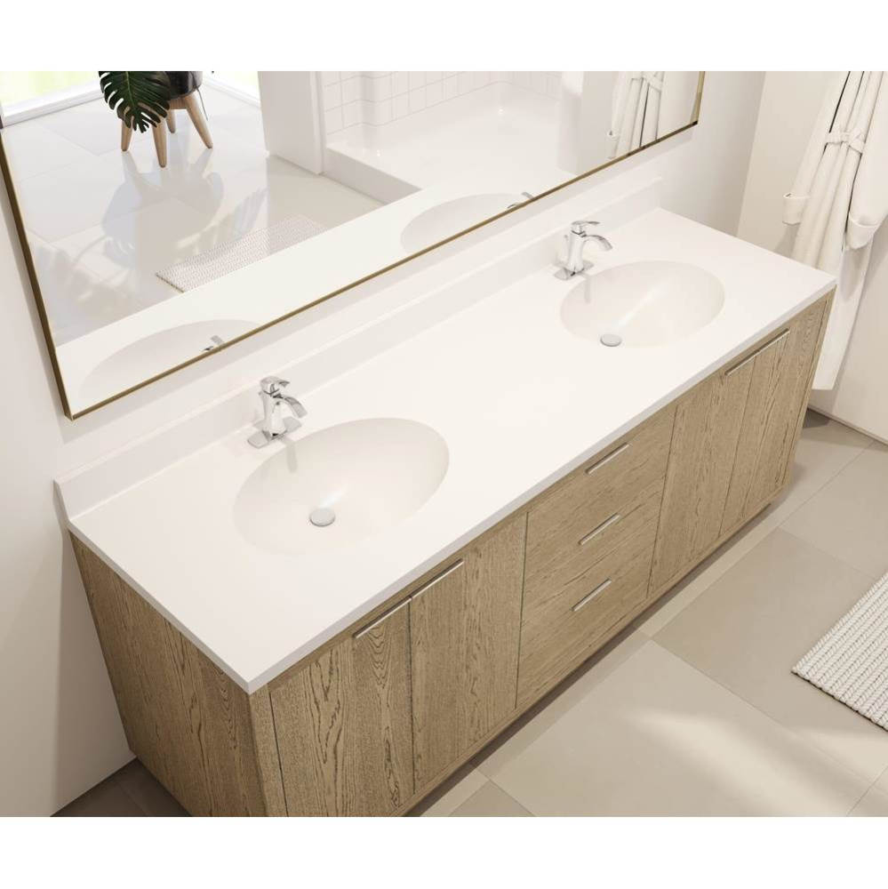 CH2B2261 Chesapeake 22 x 61 Double Bowl Vanity Top in White