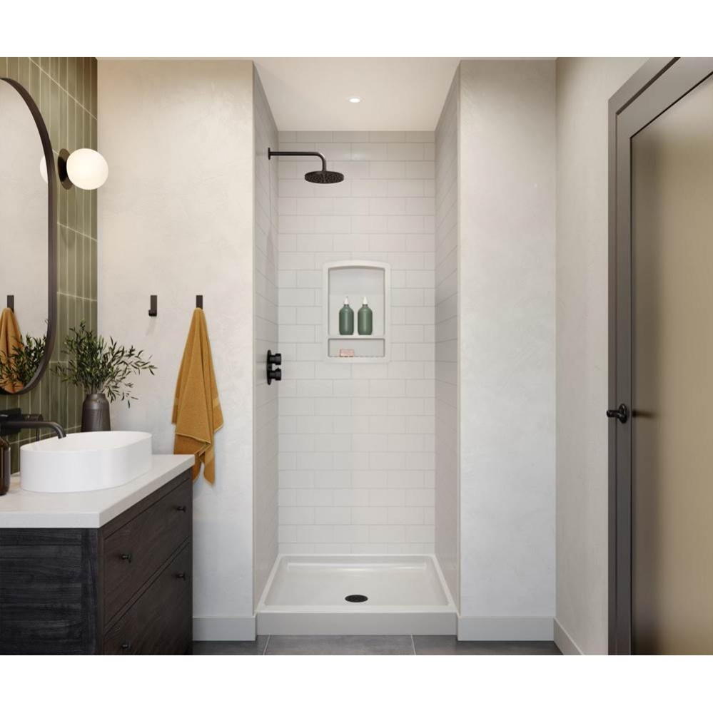 MTMK84-3636 36 x 36 x 84 Swanstone Metro Subway Tile Glue up Shower Wall Kit in Mountain Mist