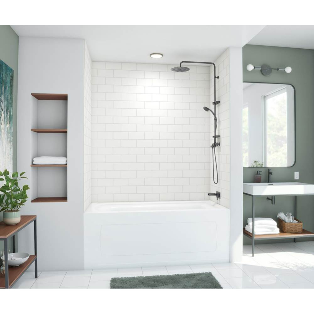 MTMK72-3450 34 x 50 x 72 Swanstone® Metro Subway Tile Glue up Bathtub and Shower Wall Kit in