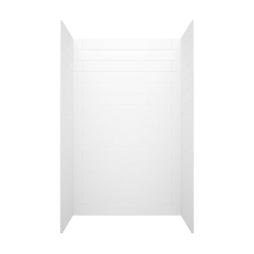 MSMK84-3450 34 x 50 x 84 Swanstone® Modern Subway Tile Glue up Shower Wall Kit in White