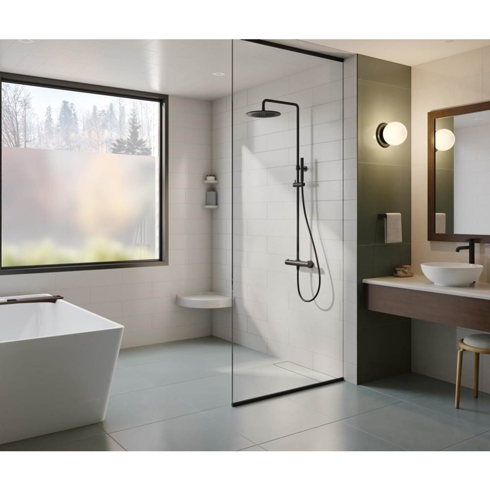 MSMK-7250-1 50 x 72 Swanstone Modern Subway Tile Glue up Bathtub and Shower Single Wall Panel in M