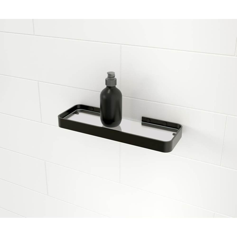 Odile Suite Rectangular Shelf with Clear Glass in Matte Black