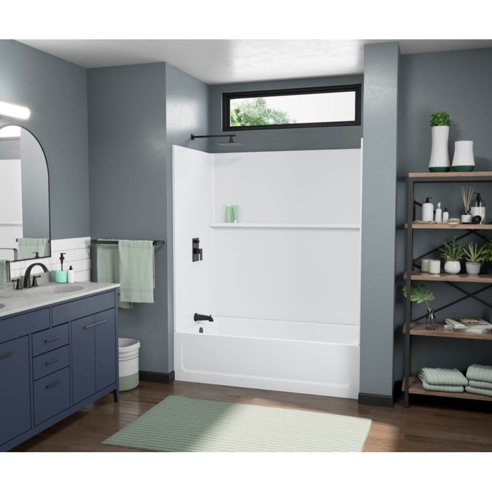 OP6032TSLA 60 x 32 Optima Alcove Left Hand Drain Five Piece Reinforced Tub Shower in White