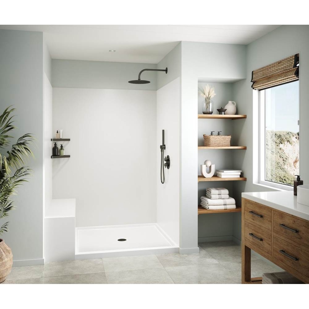 SMMK84-3250 32 x 50 x 84 Swanstone Smooth Glue up Shower Wall Kit in Coastal Sands