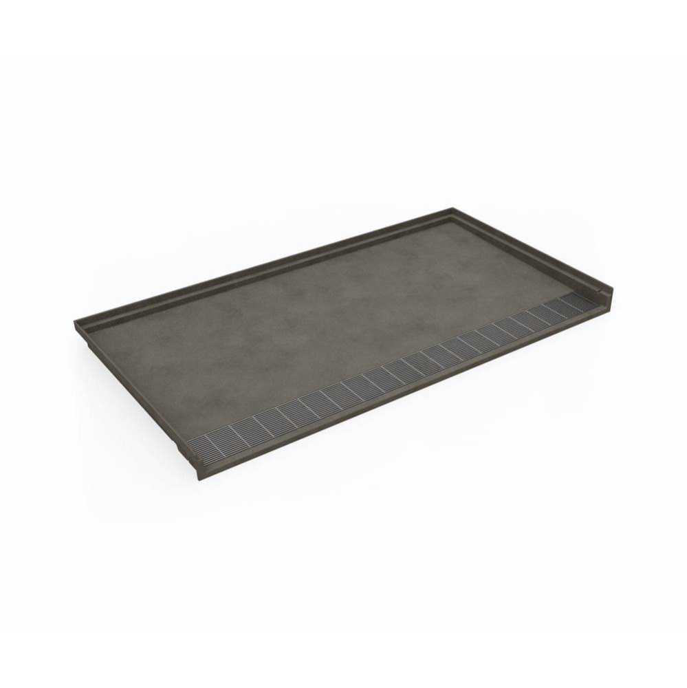 SBF-3462 34 x 62 Performix Alcove Shower Pan with Center Drain Charcoal Gray
