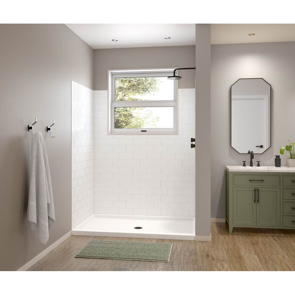 Novaline 36 x 48 x 72 Subway Tile Glue up Wall Kit in White