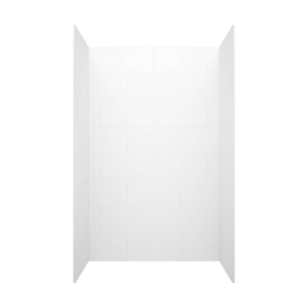TSMK84-3442 34 x 42 x 84 Swanstone® Traiditional Subway Tile Glue up Shower Wall Kit in White