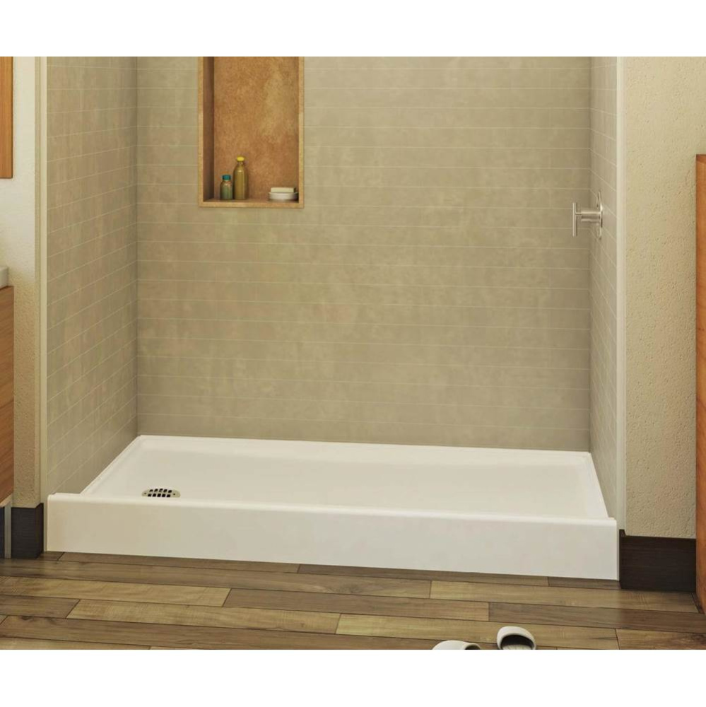 VP6030CPANL/R Veritek™ Pro Alcove Shower Pan with Left Hand Drain in White