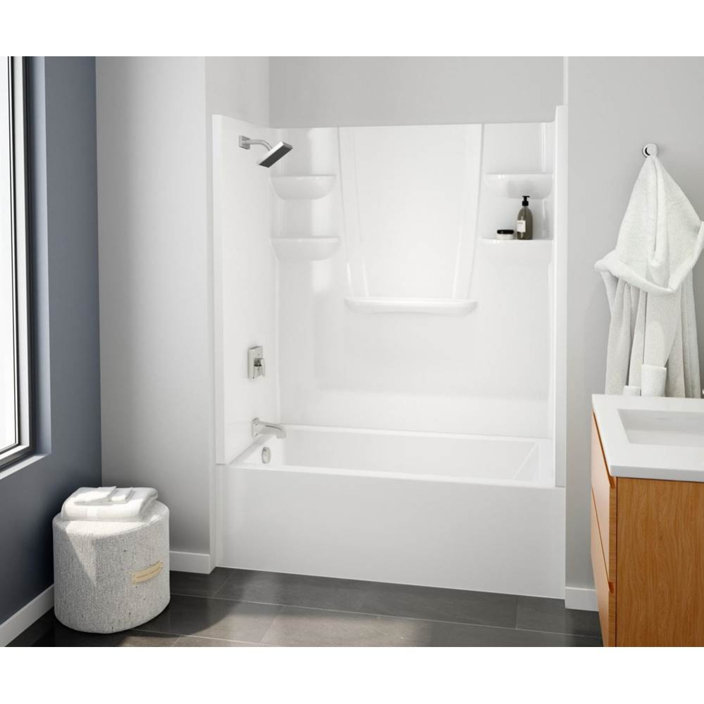 VP6030CTSMINAL/R 60 x 30 Veritek™ Pro Alcove Left Hand Drain Four Piece Tub Shower in White