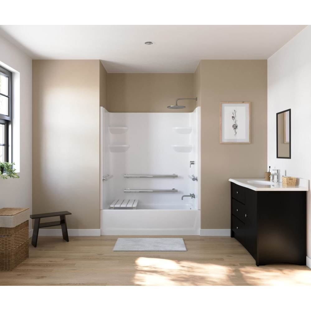 VPF6030CTS2L/R 60 x 30 Veritek™ Pro Alcove Left Hand Drain Four Piece Tub Shower in White