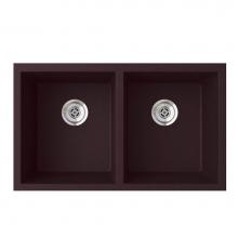 Swan QU03322SQ.170 - QUSQ-3322 22 x 33 Granite Undermount Double Bowl Sink in Espresso