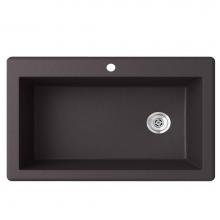 Swan QZ03322SB.077 - QZSB-3322 22 x 33 Granite Drop in Single Bowl Sink in Nero