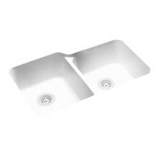 Swan US03015SB.010 - US-3015 15 x 30 Swanstone® Undermount Double Bowl Sink in White