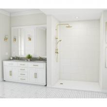 Swan TSMK963442.010 - TSMK96-3442 34 x 42 x 96 Swanstone® Traditional Subway Tile Glue up Shower Wall Kit in White