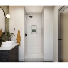 Swan MTMK843636.141 - MTMK84-3636 36 x 36 x 84 Swanstone Metro Subway Tile Glue up Shower Wall Kit in Mountain Mist