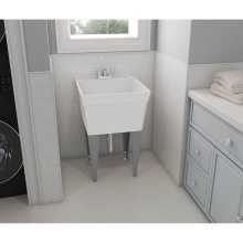 Swan MF0000FM.900 - MF-F 22 x 24 Veritek Floor Mount Single Bowl Laundry Tub in White