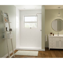 Swan MSMK963062.010 - MSMK96-3062 30 x 62 x 96 Swanstone® Modern Subway Tile Glue up Shower Wall Kit in White