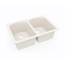 Swan KS02233LB.018 - KSLB-3322 22 x 33 Swanstone® Dual Mount Double Bowl Sink in Bisque