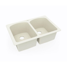 Swan KS02233LB.037 - KSLB-3322 22 x 33 Swanstone® Dual Mount Double Bowl Sink in Bone